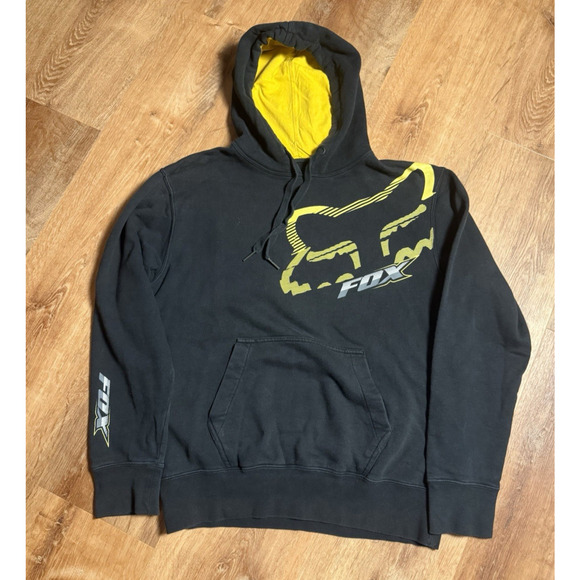 Fox Racing Hoodie Mens Size M Made to Destroy Black Sweatshirt Riding Y2K - Picture 1 of 7
